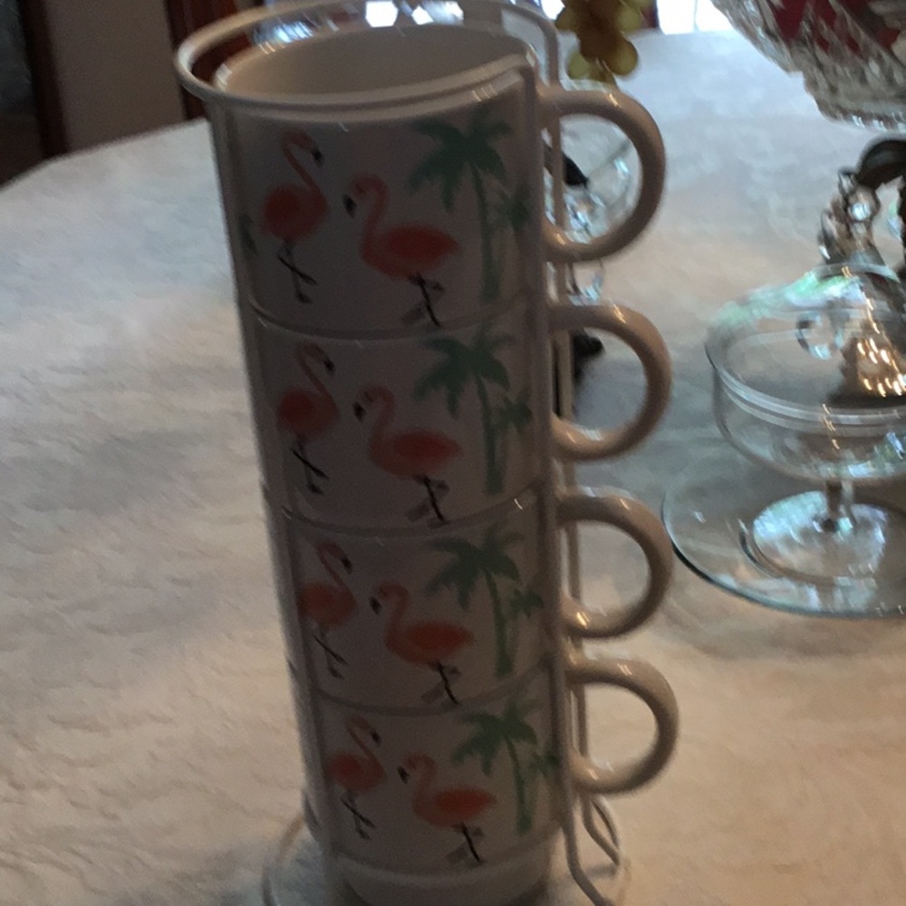 Signature Flamingo Pink Mint Green Ceramic Mugs Coffee Tea Stoneware Cup